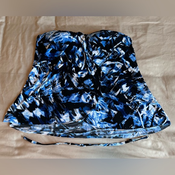 Womens UPF 50 Tiered Tankini Top - Aqua Green® Multi Floral Print Large - Picture 1 of 7